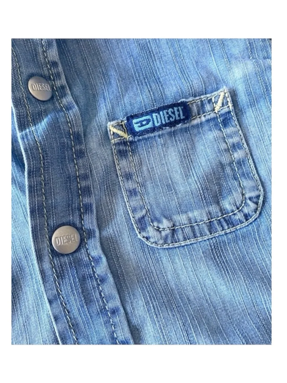 Diesel ⍟ Denim A-Line Dress ⍟ Blue Jeans ⍟ with Patches ⍟ Girl’s 3 3T 97 cm ⍟ - Picture 6 of 16